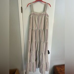 Multi Color Striped Cotton/Linen Dress